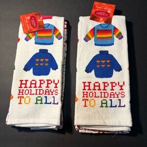 Kohl's Rainbow Holiday Kitchen Towels 2 sets NWT Pride Christmas